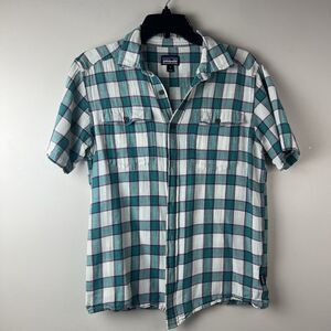 Patagonia Steersman Organic Cotton Plain Button Down Shirt Size Small